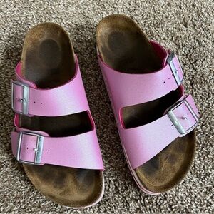Birkenstock Papillio Arizona Platform Icy Metallic-Pink Tulip 38